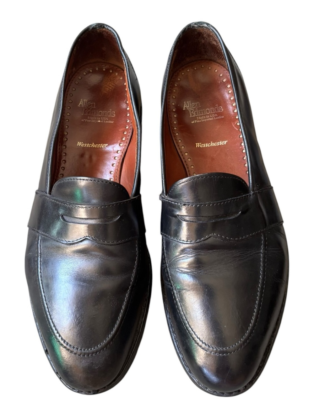 Allen Edmonds Westchester Black Leather Penny Loafers Mens Size 10.5 D Shoes